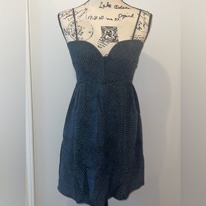 Parker Blue and black silk animal print dress